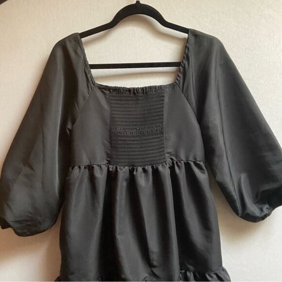 Levi's Dolci Tiered Puff-Sleeve Babydoll Dress Sz M - Picture 3 of 12